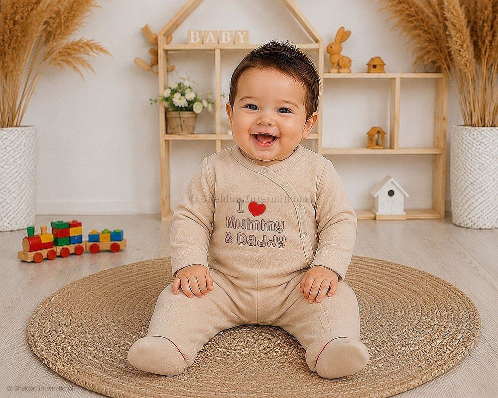 Baby Velour All In One- I Love Mummy & Daddy