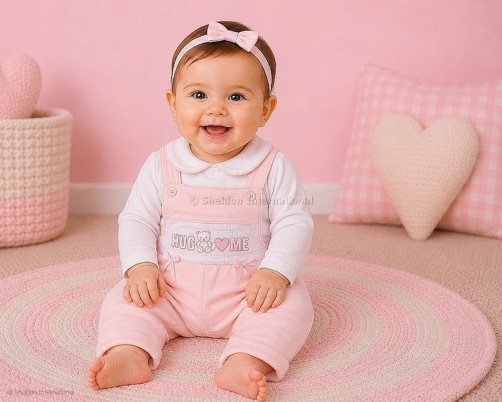 Baby Girls 2 Pcs Dungaree Set - Hug Me