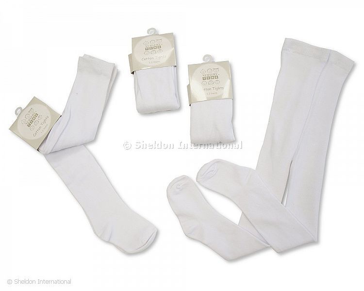 Baby Cotton Tights - White
