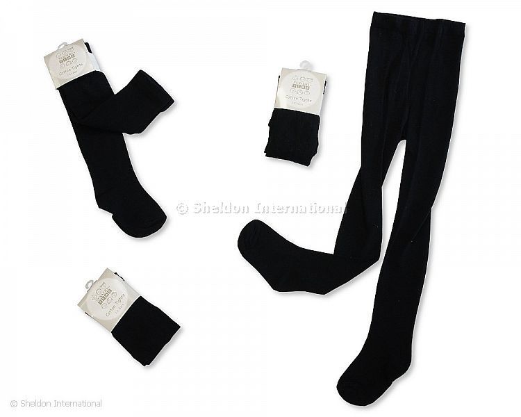 Baby Cotton Tights - Black