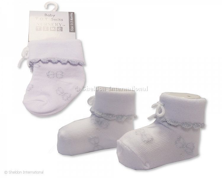 Baby Girls Turnover Socks - White