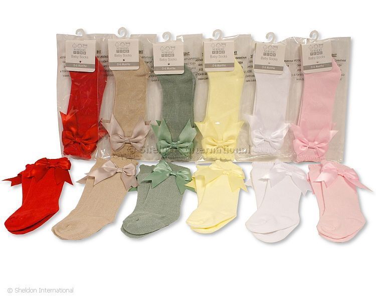 Knee Length Baby Socks with Bow