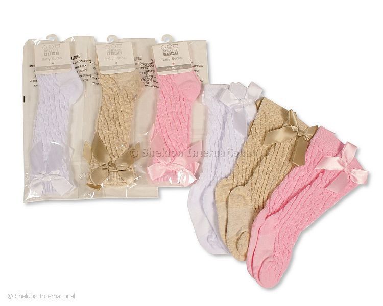 Knee Length Baby Socks with Bow