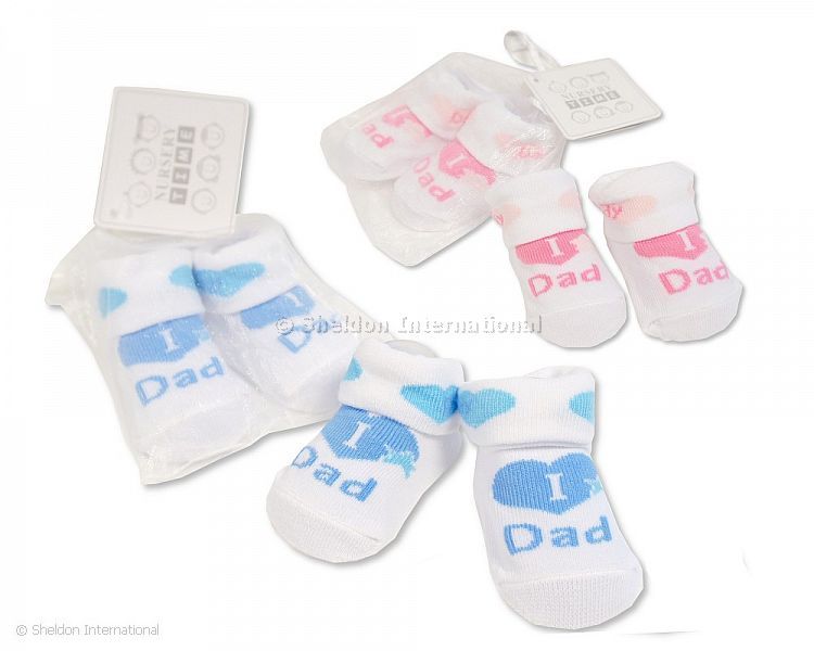 Baby Socks In Mesh Bag - I Love Dad