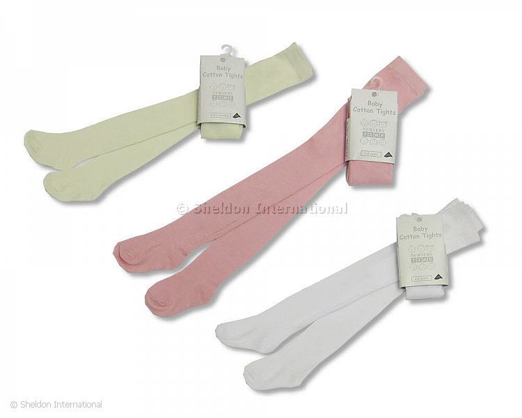 Baby Cotton Plain Tights 0-6, 12-18