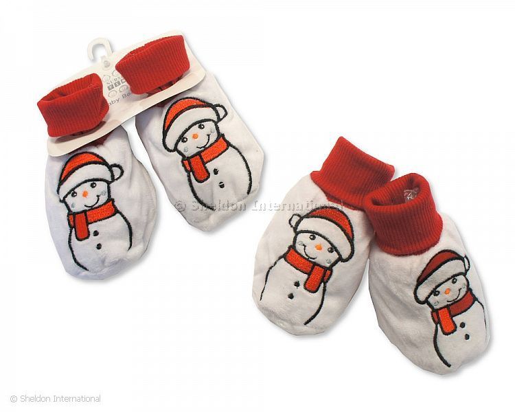 Baby Christmas Booties - Snowman