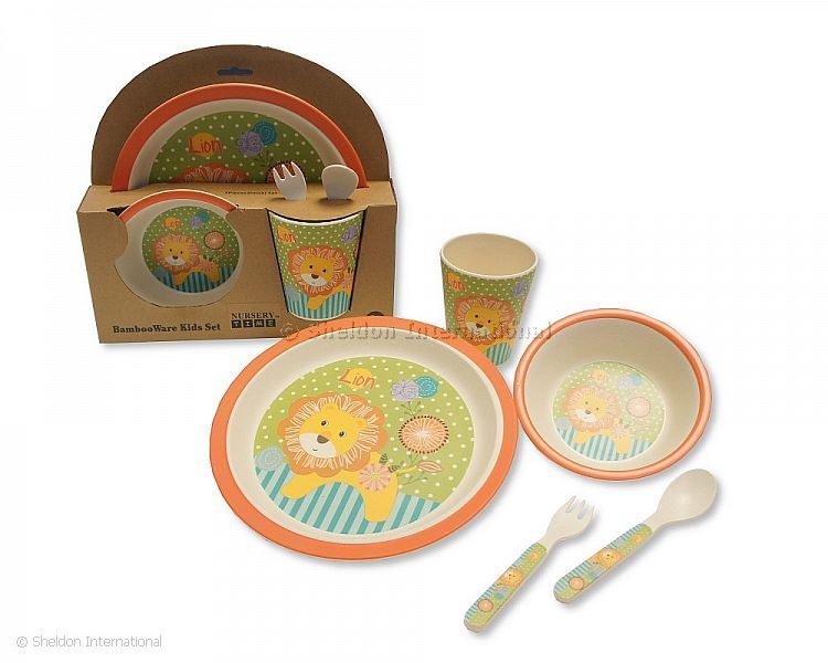 Baby 5 Pcs Bamboo Fibre Meal Set - Lion