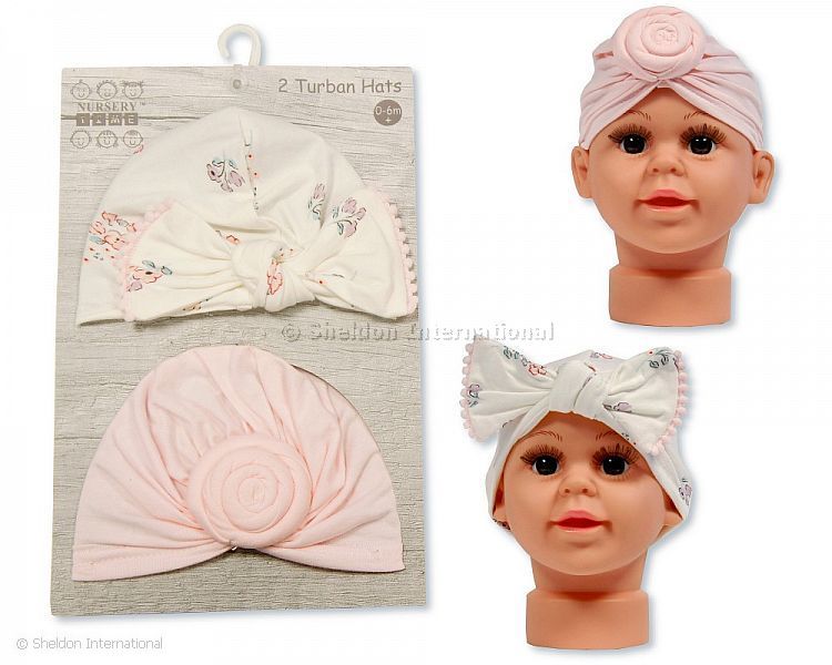 Baby Turban Hats - Pack Of 2