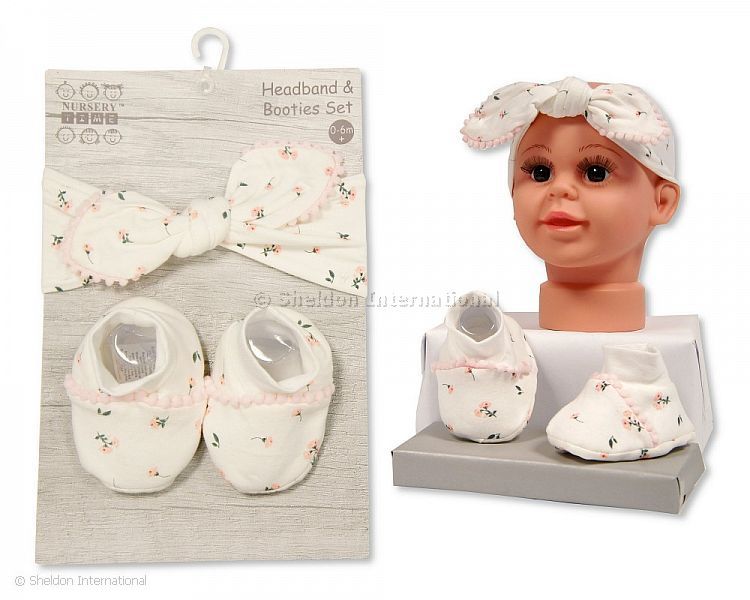 Baby Headband And Booties Set