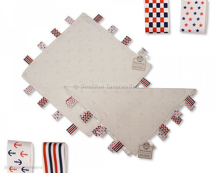 Star Embossed Baby Comforter with Tags - White - Boys