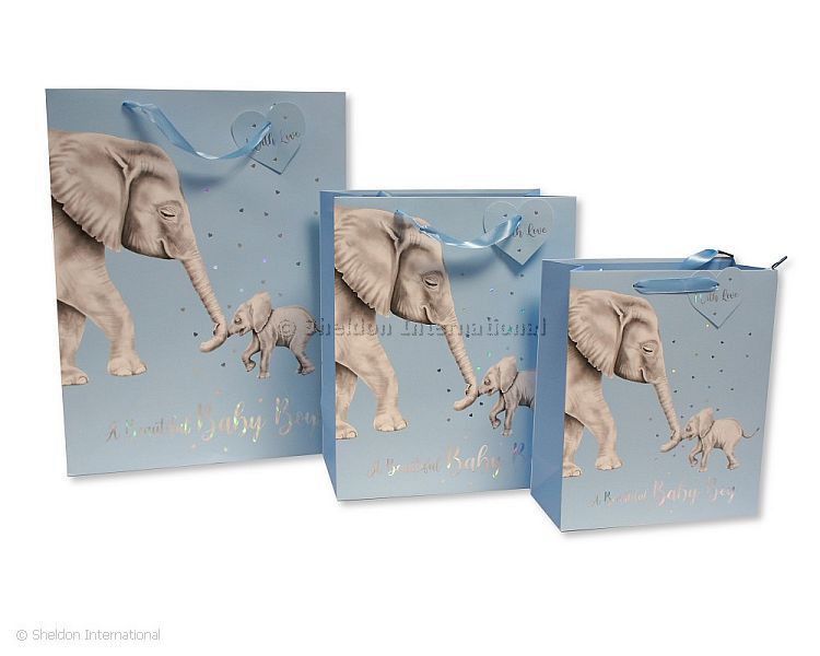 Gift Bag ' Beautiful Baby Boy' - Elephant Trunk
