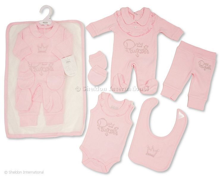 Baby 5 Pieces Gift Set - Princess - Pink