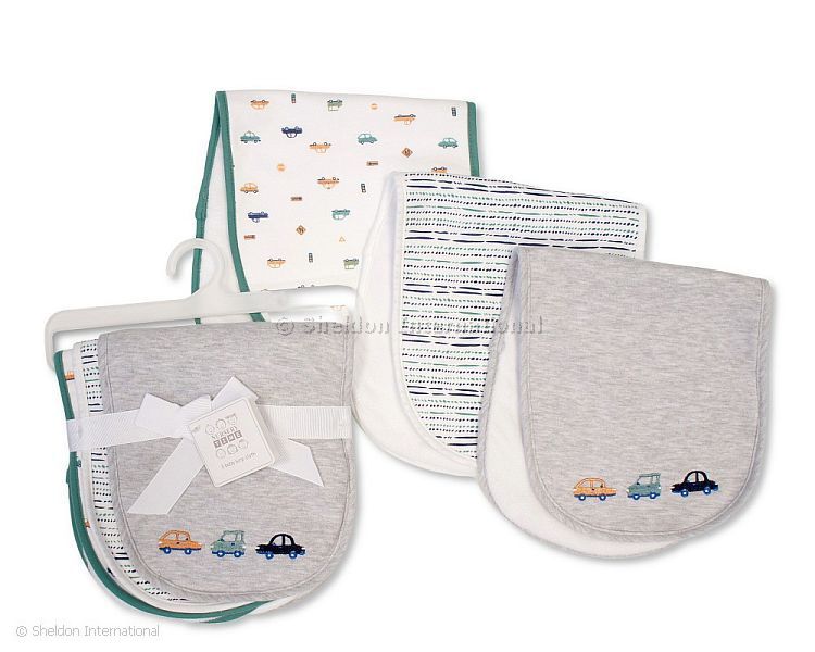 Baby Boys Burp Cloths - Cars - Pack Of 3