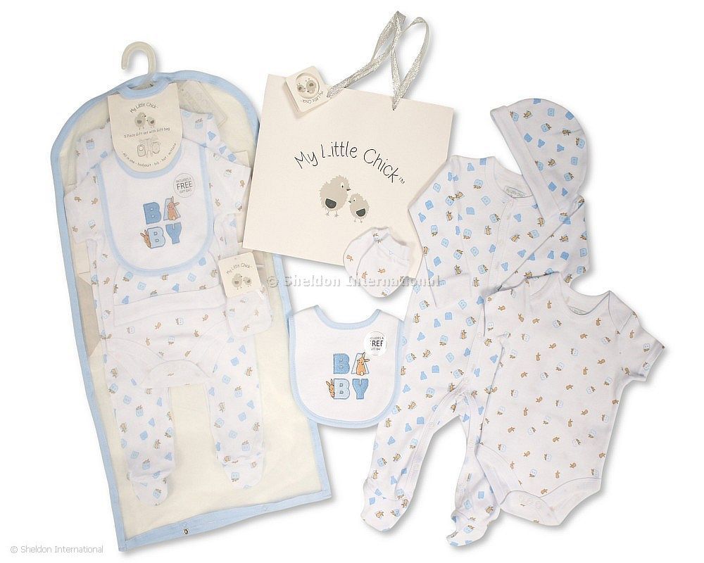 Baby Boys 5 Pcs Gift Set With Paper Gift Bag - Baby