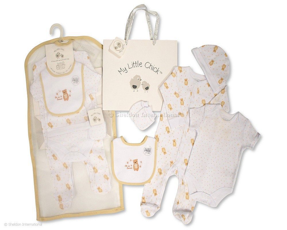 Baby 5 Pcs Gift Set With Paper Gift Bag - Oh So Sweet