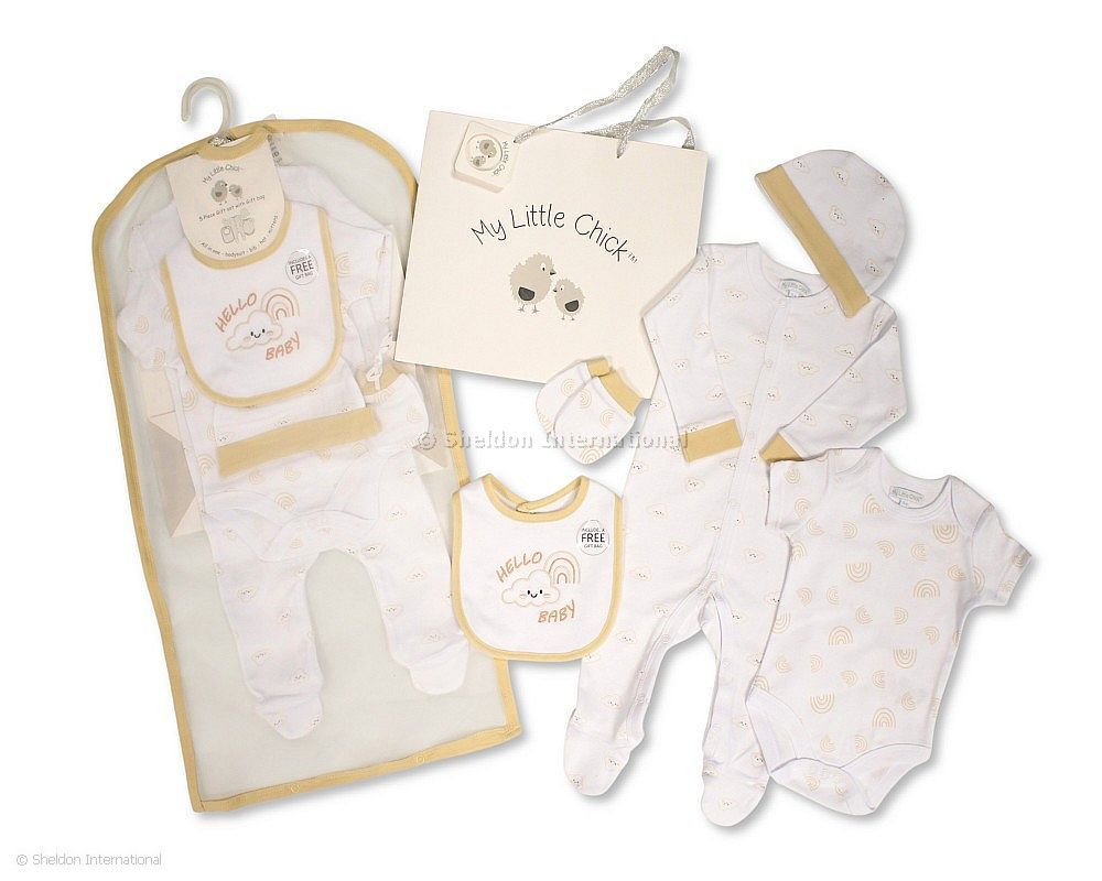 Baby 5 Pcs Gift Set With Paper Gift Bag - Hello Baby