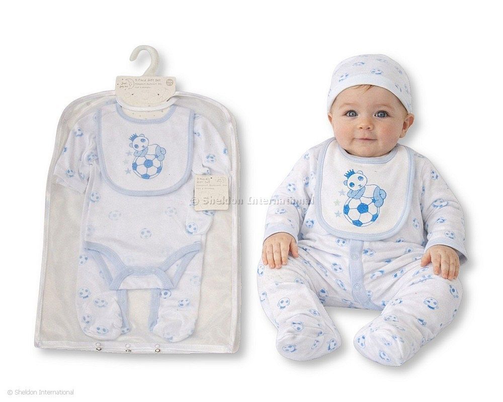 Baby Boys 5 Pcs Layette Gift Set - Football