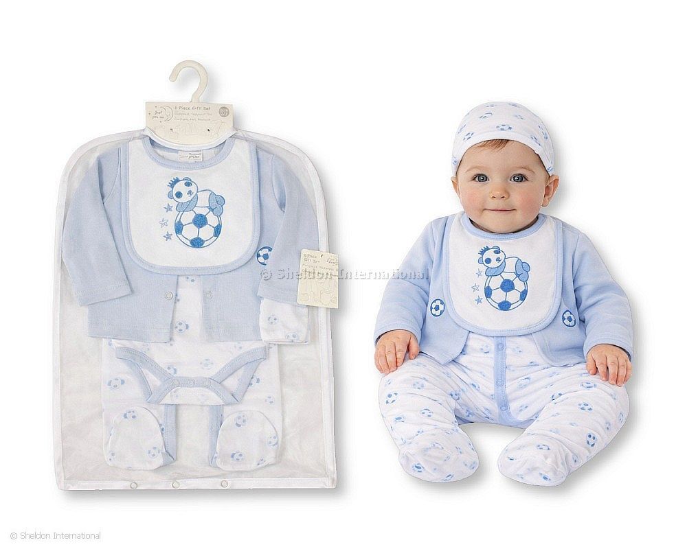 Baby Boys 6 Pcs Layette Gift Set - Football