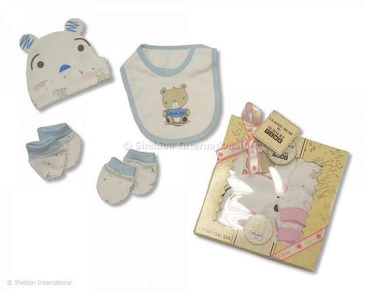 Baby Cotton Gift Set - 4 Pcs - Classic Bear - 0608