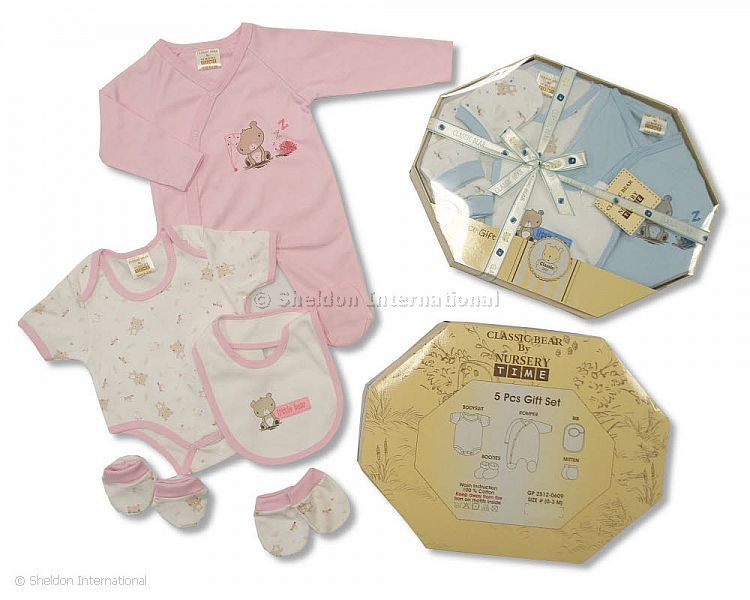 Baby Cotton Gift Set - 5 Pcs - Classic Bear - 0609