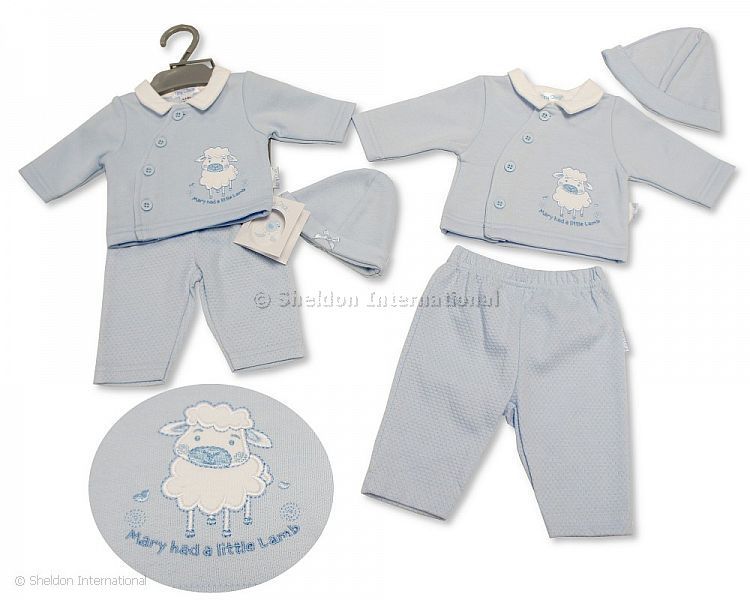 Premature Baby Boys 2 pcs Set with Hat - Little Lamb