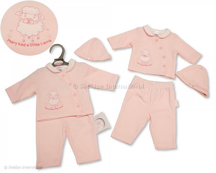 Premature Baby Girls 2 pcs Set with Hat - Little Lamb