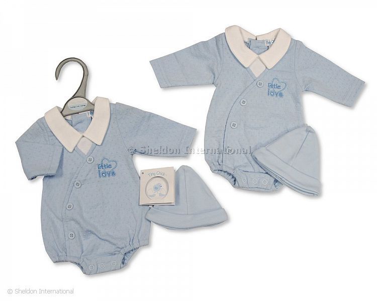 Premature Baby Boys Romper with Hat - Little Love