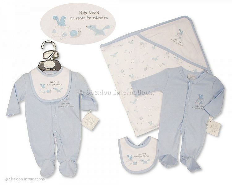 Premature Baby Boys 3 pcs Set - Hello World