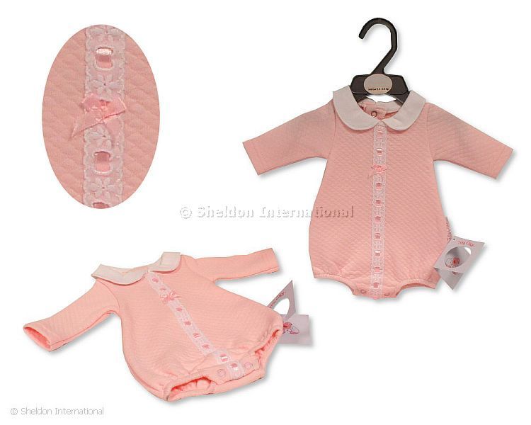 Premature Baby Girls Short Romper with Lace and Bow