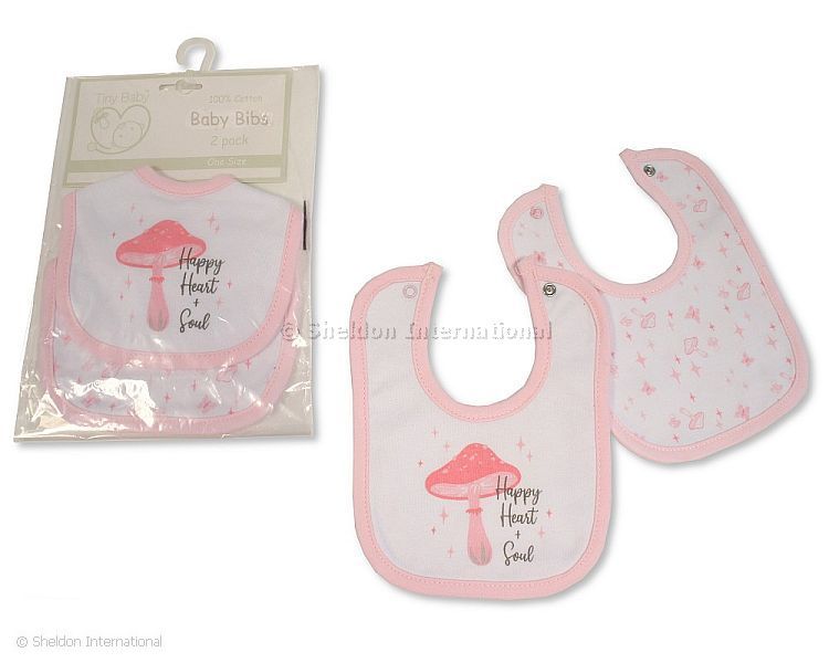 Premature Baby Girls Bibs 2-Pack - Happy Heart + Soul