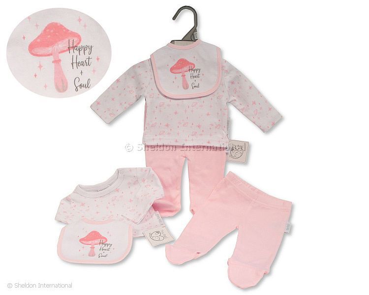 Premature Baby Girls 3 pcs Set with Bib