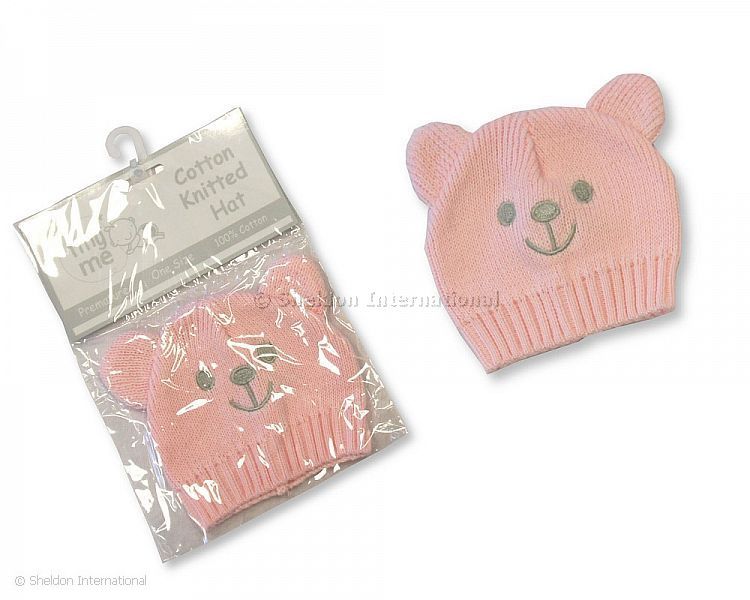 Knitted Premature Baby Hats - Pink