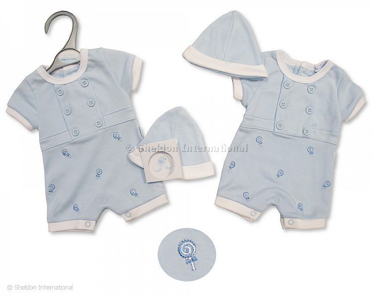 Premature Baby Boys Romper with Hat - Sweet As Candy
