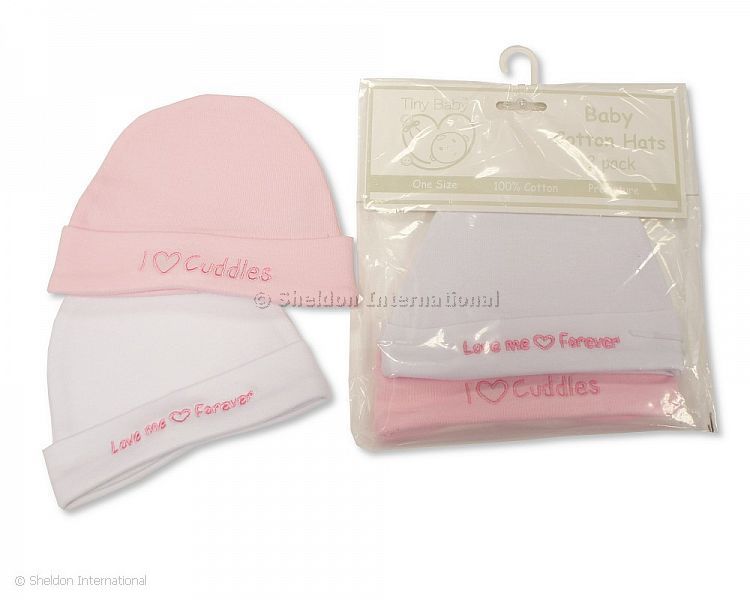 Premature Baby Girls Hats 2-Packs