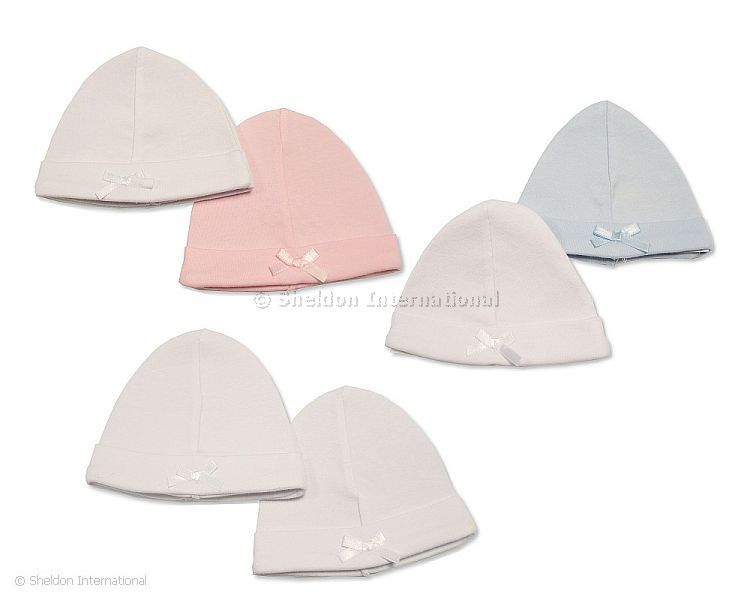 Premature Baby Hats with Bow - 2-Pack