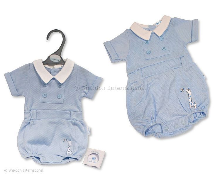 Premature Baby Boys Short Romper - Giraffe