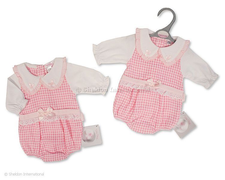 Premature Baby Girls Short Romper with Lace and Bows