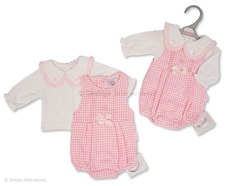 Premature Baby Girls 2 pcs Short Romper Set with Bows