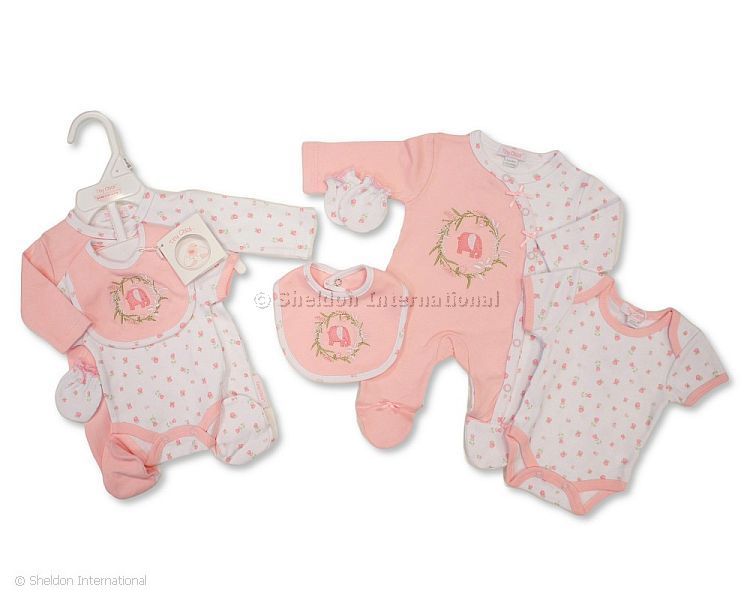 Premature Baby Girls 4 Pieces Set - Elephant