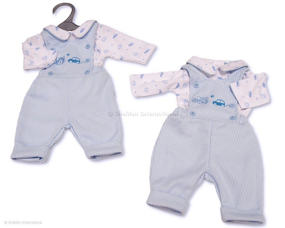 Premature Baby Boys 2 pcs Dungaree Set - Car and Teddy