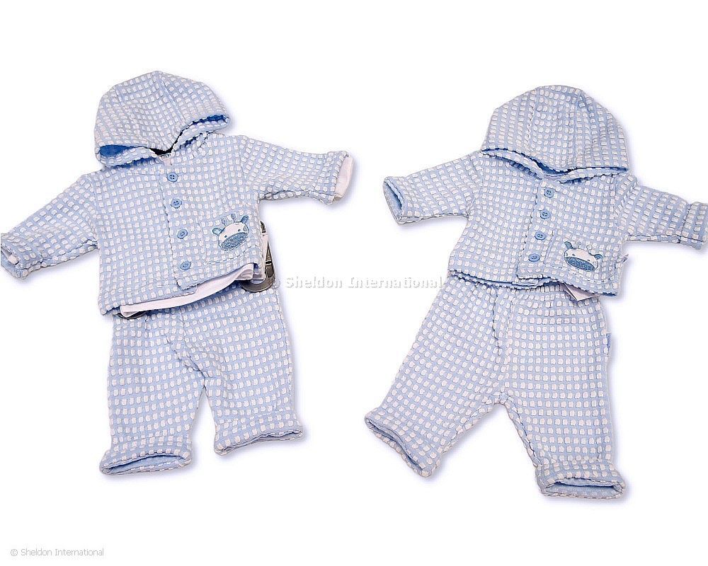 Premature Baby Boys Hooded 3 pcs Set - Giraffe