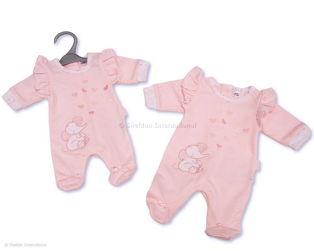Premature Baby Girls All in One - Elephant