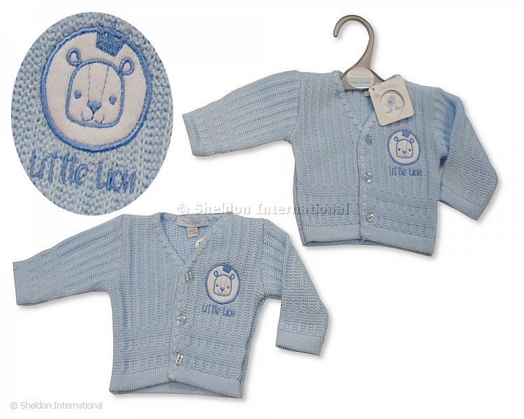 Premature Baby Boys Knitted Cardigan - Little Lion