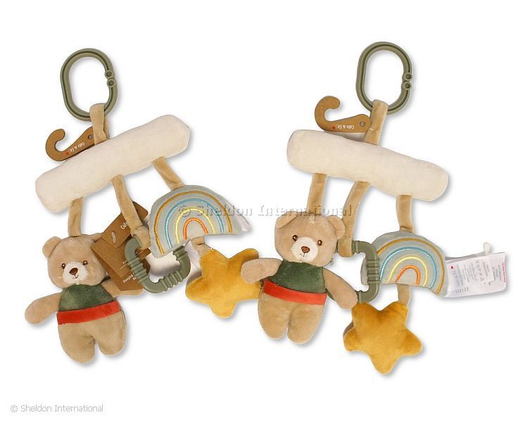 Baby Bear Hanging Toy With Crinkle Paper, Rattle, Squeaker And Teether