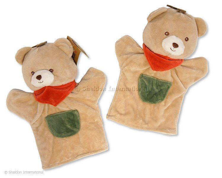 Baby Bear Handpuppet With Pocket And Scarf