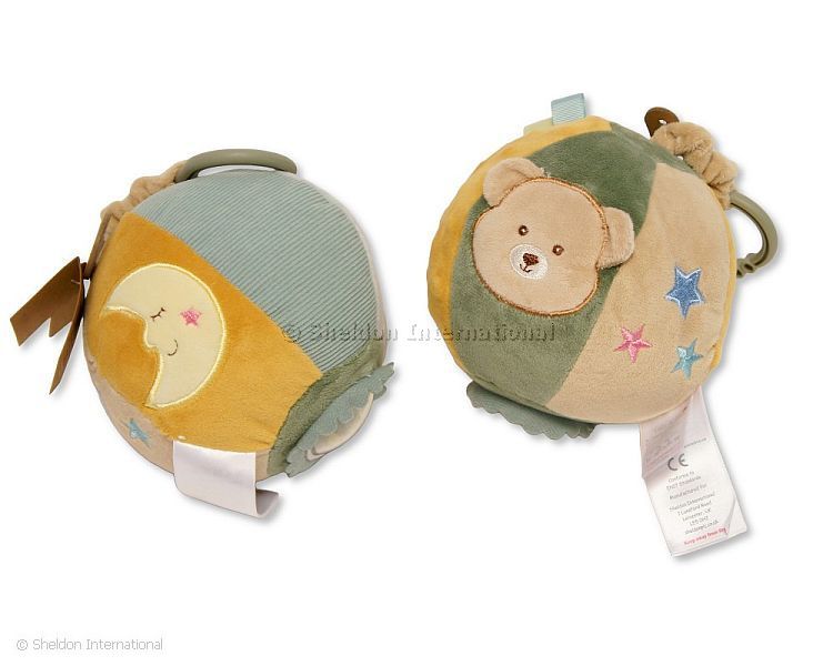 Baby Activity Grab Ball With Elastic Hanger And Bead Rattle